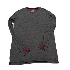 Bombas Shirt Mens M Gray Merino Wool Tencel Long Sleeve Crewneck Performance